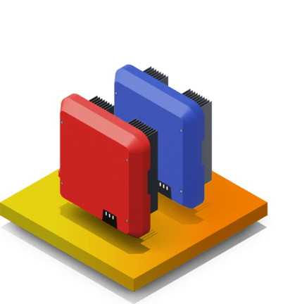 Sunny Tripower oder Sunny Boy SMA Wechselrichter, der den Solarstrom (Gleichstrom) in nutzbaren Wechselstrom wandelt