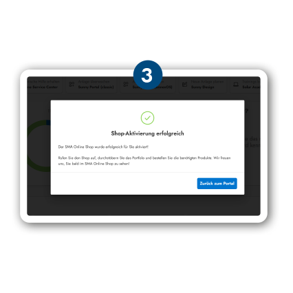 Pop-up Shop-Registrierung bestätigt