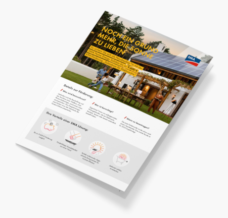 Broschüre zur SMA Komplettlösung für Eigenheime inkl. Wallbox und KfW-Förderung